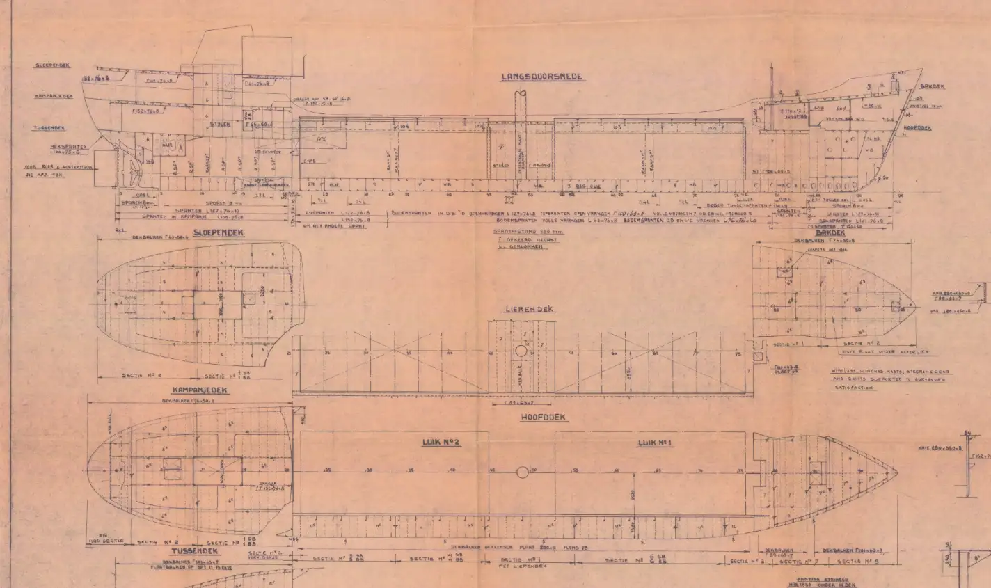 Planta 1 del Evertsen de 1961