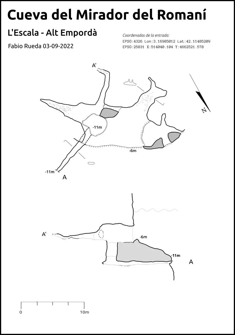 Topografia de la cova del mirador del romaní