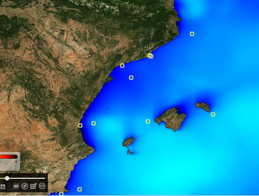 Bouées avec données mises à jour sur la hauteur des vagues